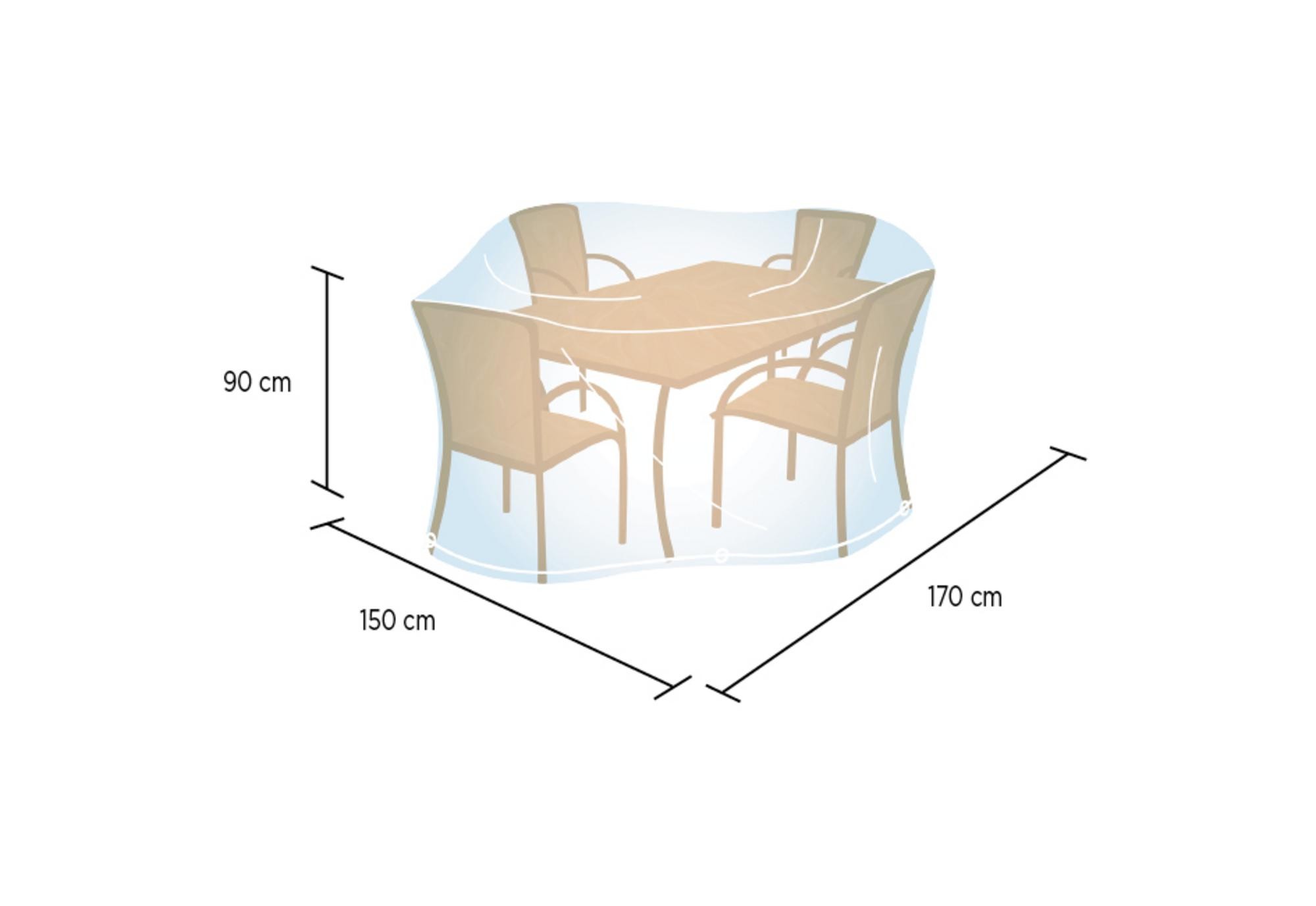 Funda cubre MESA RECTANGULAR - M (90 x 170 x 150 cm)